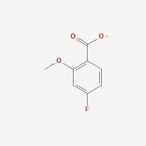 molecular formula C8H6FO3- B8386723 4-Fluoro-2-methoxybenzoate 