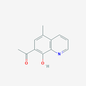molecular formula C12H11NO2 B8386728 1-(8-Hydroxy-5-methylquinolin-7-yl)ethanone CAS No. 91569-14-1