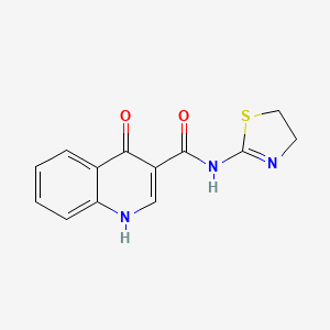 molecular formula C13H11N3O2S B8386761 N-(4,5-dihydro-thiazol-2-yl)-4-hydroxy-3-quinoline-carboxamide 