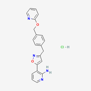 molecular formula C21H19ClN4O2 B8386774 3-(3-(4-((Pyridin-2-yloxy)methyl)benzyl)isoxazol-5-yl)pyridin-2-amine hydrochloride 