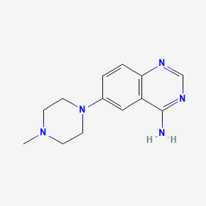 molecular formula C13H17N5 B8386802 4-Amino-6-(4-methylpiperazinyl)quinazoline 