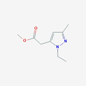 molecular formula C9H14N2O2 B8386880 Methyl 1-ethyl-3-methylpyrazole-5-ylacetate 