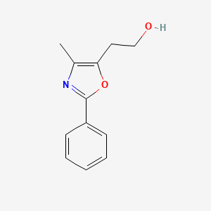 molecular formula C12H13NO2 B8386884 2-(4-Methyl-2-phenyl-1,3-oxazol-5-yl)ethanol 