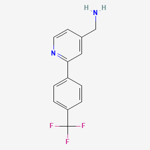 molecular formula C13H11F3N2 B8386891 [2-(4-Trifluoromethyl-phenyl)-pyridin-4-yl]methylamine 
