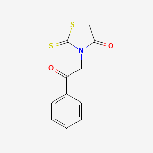 molecular formula C11H9NO2S2 B8386916 3-Phenacyl-2-thioxo-thiazolidin-4-one 