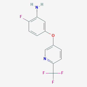 molecular formula C12H8F4N2O B8386930 2-Fluoro-5-(6-(trifluoromethyl)pyridin-3-yloxy)benzenamine 