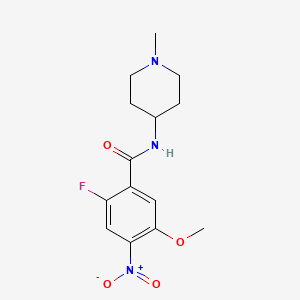2-fluoro-5-methoxy-N-(1-methylpiperidin-4-yl)-4-nitrobenzamide