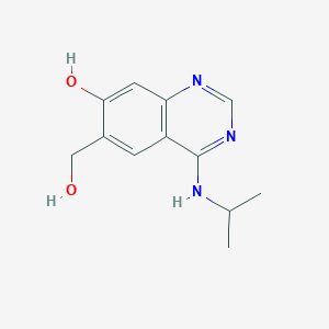 molecular formula C12H15N3O2 B8387030 6-(Hydroxymethyl)-4-(isopropylamino)quinazoline-7-ol 