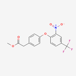 molecular formula C16H12F3NO5 B8387064 [4-(2-Nitro-4-trifluoromethyl-phenoxy)-phenyl]-acetic acid methyl ester 