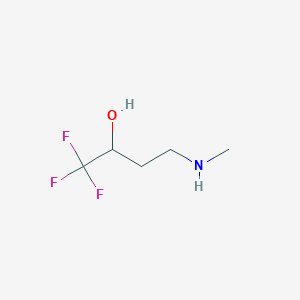 molecular formula C5H10F3NO B8387203 1,1,1-Trifluoro-4-methylamino-2-butanol 