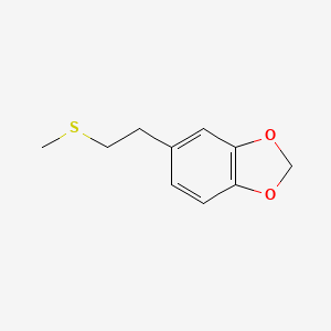 molecular formula C10H12O2S B8387229 5-{2-(Methylthio)ethyl}-1,3-benzodioxole 