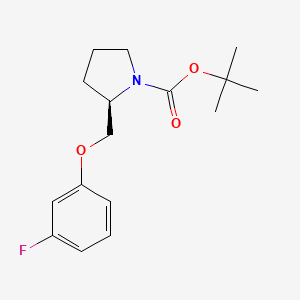 molecular formula C16H22FNO3 B8387248 (R)-tert-butyl 2-((3-fluorophenoxy)methyl)pyrrolidine-1-carboxylate 