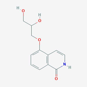 molecular formula C12H13NO4 B8387358 5-(2,3-Dihydroxy)propoxyisocarbostyril 