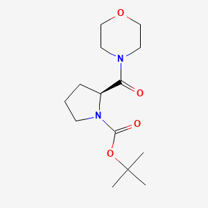 molecular formula C14H24N2O4 B8387366 (2S)-1-(tert-butoxycarbonyl)-2-morpholinocarbonylpyrrolidine 