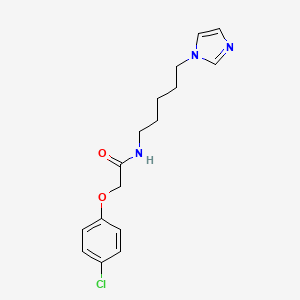 molecular formula C16H20ClN3O2 B8387432 2-(4-chlorophenoxy)-N-[5-(imidazol-1-yl)pentyl]acetamide 