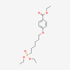 molecular formula C19H31O6P B8387459 Benzoic acid, 4-((6-(diethoxyphosphinyl)hexyl)oxy)-, ethyl ester CAS No. 73515-02-3
