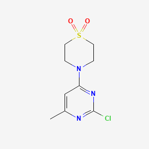 molecular formula C9H12ClN3O2S B8387570 4-(2-Chloro-6-methyl-pyrimidin-4-yl)-thiomorpholine 1,1-dioxide 