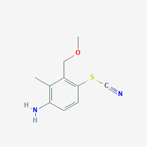 molecular formula C10H12N2OS B8387587 3-Methoxymethyl-2-methyl-4-thiocyanoaniline 