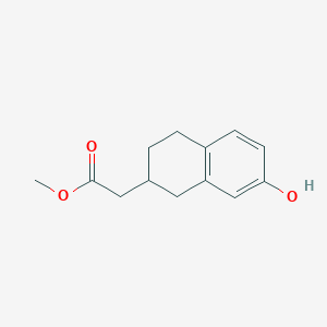 molecular formula C13H16O3 B8387603 Methyl 7-hydroxy-1,2,3,4-tetrahydronaphthalene-2-acetate 
