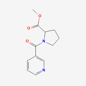 molecular formula C12H14N2O3 B8387612 Methyl 1-(pyridine-3-carbonyl)pyrrolidine-2-carboxylate 