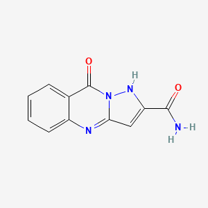 molecular formula C11H8N4O2 B8387626 4,9-Dihydro-9-oxo-pyrazolo[5,1-b]quinazoline-2-carboxamide 