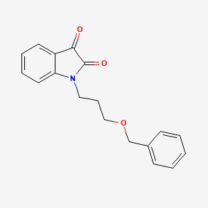 molecular formula C18H17NO3 B8387638 1-[3-(benzyloxy)propyl]-1H-indole-2,3-dione 