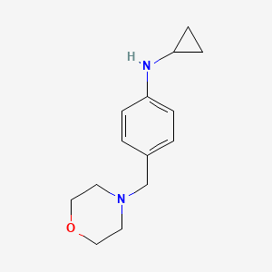 molecular formula C14H20N2O B8387650 N-cyclopropyl-4-(4-morpholinylmethyl)aniline 