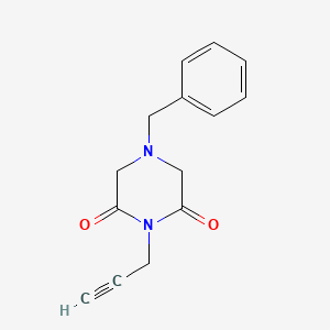 molecular formula C14H14N2O2 B8387655 4-Benzyl-1-prop-2-ynyl-piperazine-2,6-dione 