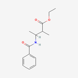 molecular formula C14H19NO3 B8387676 3-Benzoylamino-2-methyl-butyric acid, ethyl ester 