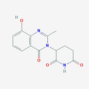 molecular formula C14H13N3O4 B8387757 3-(8-hydroxy-2-methyl-4-oxo-4H-quinazolin-3-yl)-piperidine-2,6-dione 