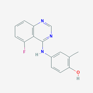 molecular formula C15H12FN3O B8387764 2-Methyl-4-[(5-fluoroquinazolin-4-yl)amino]phenol 