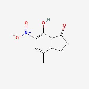molecular formula C10H9NO4 B8387769 4-Methyl-6-nitro-7-hydroxy-1-indanone 