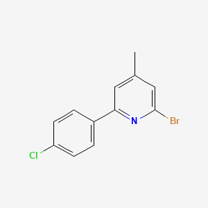 molecular formula C12H9BrClN B8387805 2-Bromo-6-(4-chloro-phenyl)-4-methyl-pyridine 