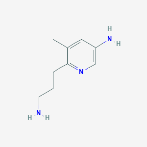 molecular formula C9H15N3 B8387909 5-Amino-2-(3-aminopropyl)-3-methylpyridine 