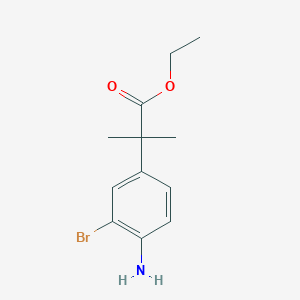 molecular formula C12H16BrNO2 B8387950 Ethyl 2-(4-amino-3-bromophenyl)-2-methylpropionate 