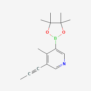 molecular formula C15H20BNO2 B8387976 4-Methyl-3-(prop-1-ynyl)-5-(4,4,5,5-tetramethyl-1,3,2-dioxaborolan-2-yl)pyridine 