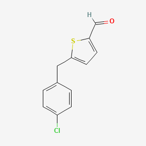 molecular formula C12H9ClOS B8388005 5-(4-Chlorobenzyl)thiophene-2-carbaldehyde 
