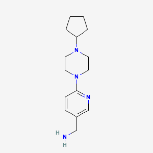 molecular formula C15H24N4 B8388014 C-[6-(4-cyclopentyl-piperazin-1-yl)-pyridin-3-yl]-methylamine 