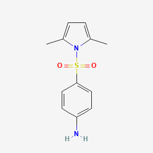 molecular formula C12H14N2O2S B8388056 4-[(2,5-dimethyl-1H-pyrrol-1-yl)sulfonyl]benzenamine 
