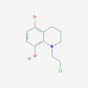 molecular formula C11H13BrClNO B8388086 5-Bromo-1-(2-chloroethyl)-1,2,3,4-tetrahydroquinolin-8-ol 