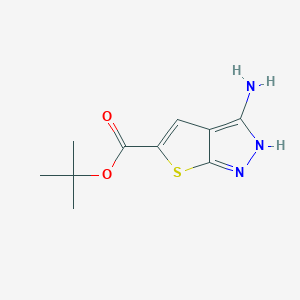 molecular formula C10H13N3O2S B8388093 tert-butyl 3-amino-1H-thieno[2,3-c]pyrazole-5-carboxylate 