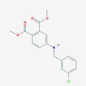 molecular formula C17H16ClNO4 B8388097 4-(3-Chloro-benzylamino)-phthalic acid dimethyl ester CAS No. 1010100-14-7