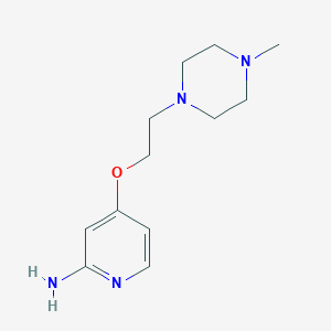 molecular formula C12H20N4O B8388101 4-(2-(4-Methylpiperazin-1-yl)ethoxy)pyridin-2-amine 