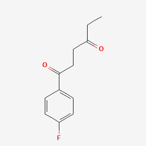 molecular formula C12H13FO2 B8388140 1-(4-Fluorophenyl)1,4-hexanedione 