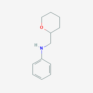 molecular formula C12H17NO B8388168 Tetrahydro-N-phenyl-2H-pyran-2-methanamine 