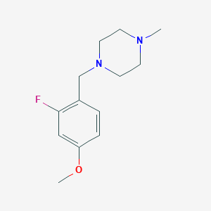 molecular formula C13H19FN2O B8388182 1-(2-Fluoro-4-methoxybenzyl)-4-methylpiperazine 