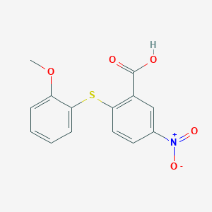 molecular formula C14H11NO5S B8388219 2-(2-Methoxy-phenylsulfanyl)-5-nitro-benzoic Acid 