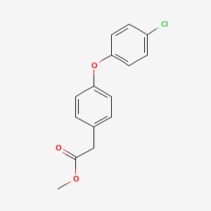 molecular formula C15H13ClO3 B8388256 Methyl alpha-[p-(p-chlorophenoxy)phenyl]acetate 