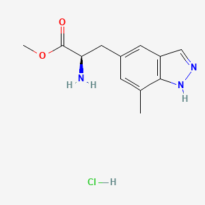 molecular formula C12H16ClN3O2 B8388267 (R)-methyl 2-amino-3-(7-methyl-1H-indazol-5-yl)propanoate hydrochloride 
