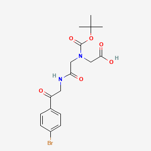 molecular formula C17H21BrN2O6 B8388295 ({[2-(4-Bromo-phenyl)-2-oxo-ethylcarbamoyl]-methyl}-tert-butoxycarbonyl-amino)-acetic acid 